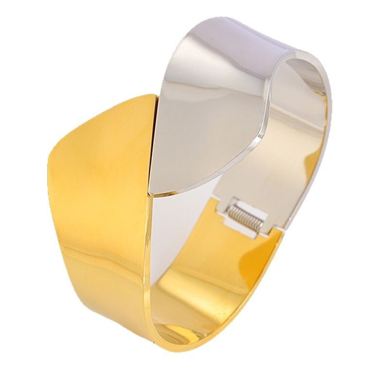 Titán acél karkötő Koreai változat Szabálytalan eltúlzott széles karkötő egyedi trenddel, retro nem fakuló rozsdamentes acél karkötő