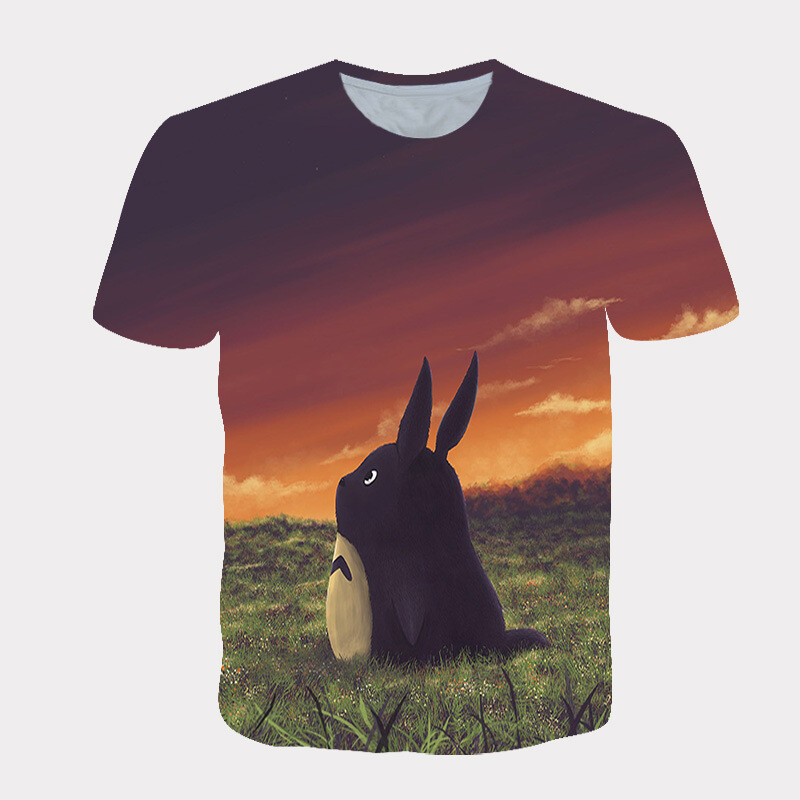 Užsienio prekyba vasaros naujos serijos triušis 3D skaitmeninis spausdinimas berniukų ir mergaičių vaikiški drabužiai sportiniai madingi laisvalaikio marškinėliai.