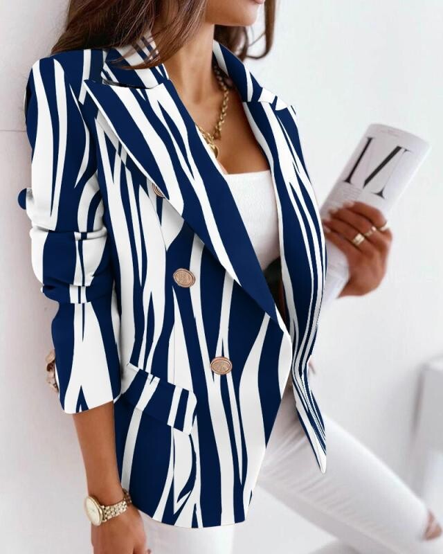 2023 független állomás Őszi-téli új kétsoros divat öltöny hosszú ujjú nyomott kis kabát női ruha