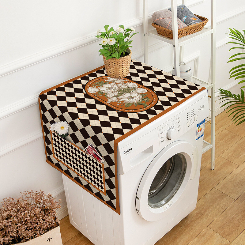 Skandināvu stila veļas mazgājamās mašīnas bungas ūdensizturīgs saules aizsargkrēms kokvilnas un lina pārklājums universāls dvieļu pārklājs ledusskapis mikroviļņu krāsns putekļu drāna