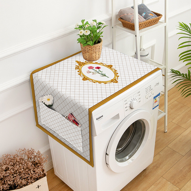 Skandināvu stila veļas mazgājamās mašīnas bungas ūdensizturīgs saules aizsargkrēms kokvilnas un lina pārklājums universāls dvieļu pārklājs ledusskapis mikroviļņu krāsns putekļu drāna