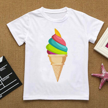 Unisex αγόρια για κορίτσια κοντομάνικο T-shirt Best Friends Μόδα Ρούχα Παγωτό T-shirt καλοκαιρινά μπλουζάκια
