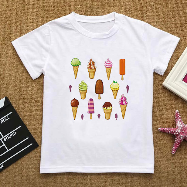 Unisex berniukų mergaičių marškinėliai trumpomis rankovėmis Geriausi draugai Madingi drabužiai Ledai marškinėliai Vasaros viršūnės