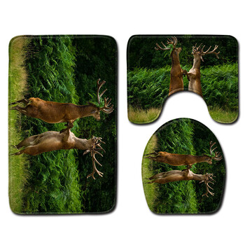 Cute Animal Family Print Διακοσμητικό Χαλί μπάνιου Αντιολισθητικό Σετ Ζεστό Πατάκι δαπέδου Εργοστασιακή πηγή