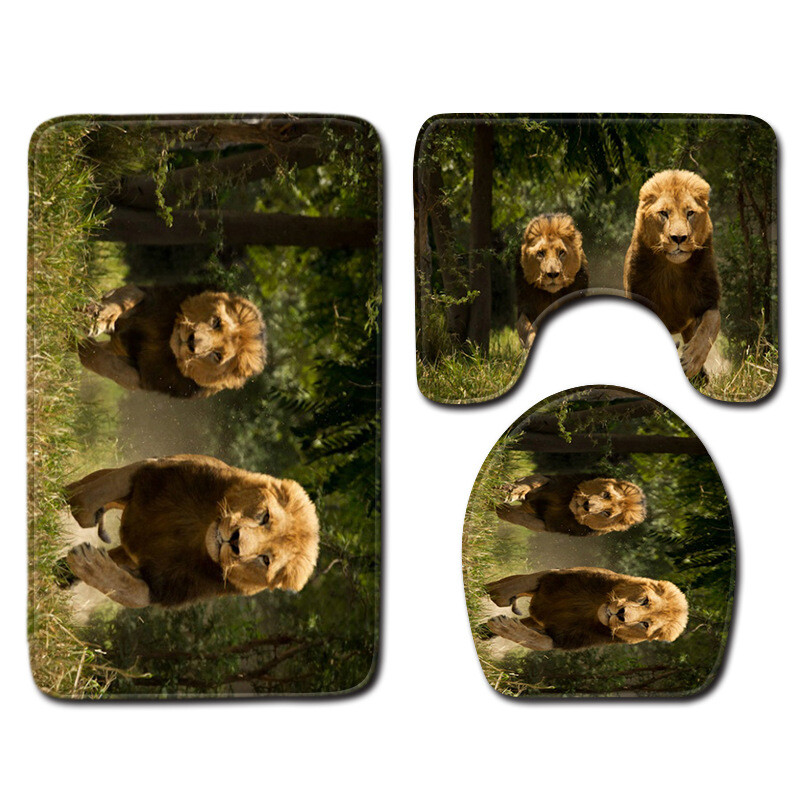 Cute Animal Family Print Dekoratív fürdőszobai szőnyeg csúszásmentes meleg padlószőnyeg készlet Gyári forrás