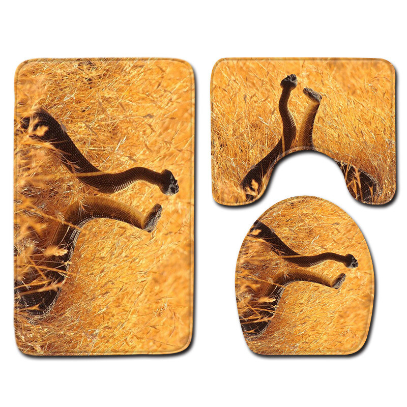 Cute Animal Family Print Dekoratív fürdőszobai szőnyeg csúszásmentes meleg padlószőnyeg készlet Gyári forrás