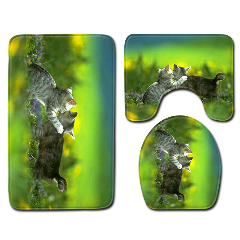 Cute Animal Family Print Dekoratív fürdőszobai szőnyeg csúszásmentes meleg padlószőnyeg készlet Gyári forrás