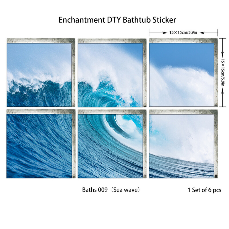 Kreatív 3D fürdőszobai háromdimenziós környezetbarát falmatricák kád öntapadó csúszásgátló matricák gyermekkád vízálló kopásálló matricák
