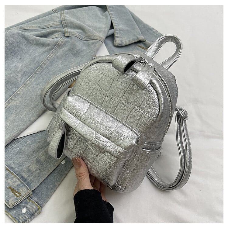 Hátizsák Női hátizsák 2024 Új koreai stílusú krokodilmintás retró divatos válltáska, mindennapi iskolatáska