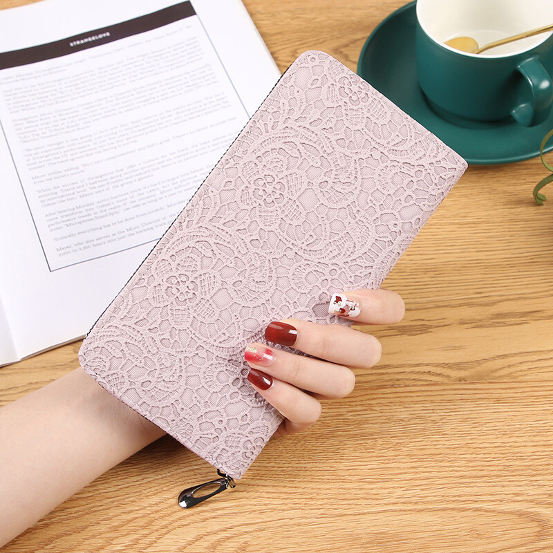 Új, határokon átnyúló trend, egyszínű, dombornyomott női egyhúzós pénztárca, PU cipzáras kis táskával és több kártyatartó rekesszel, női kézitáska raktáron