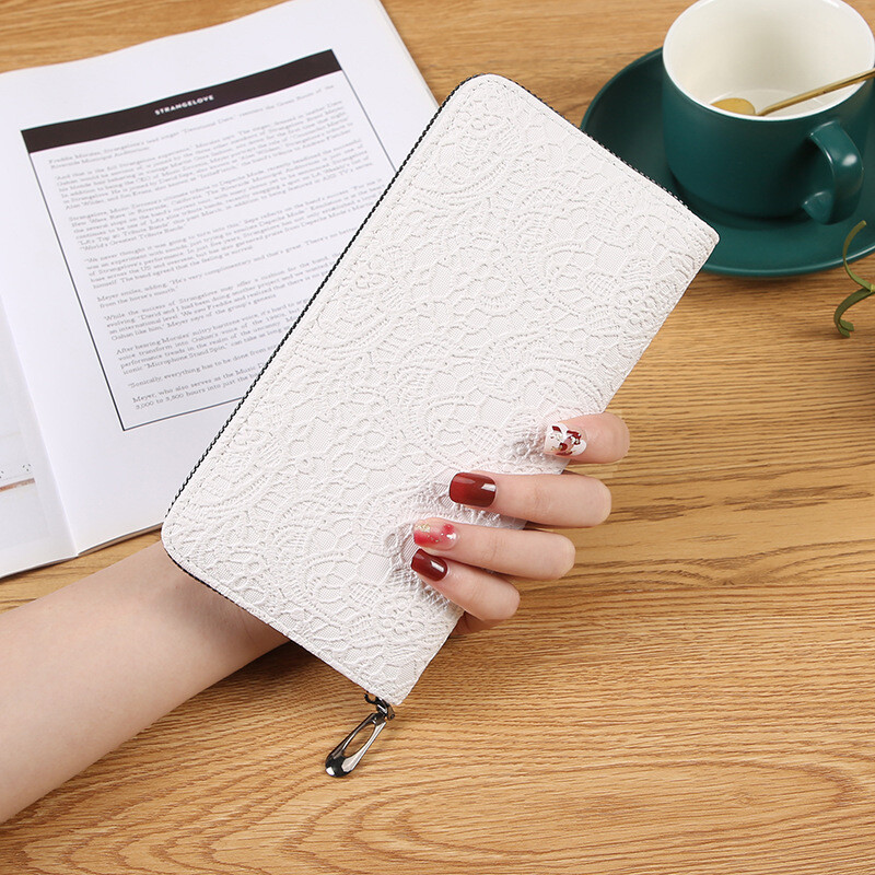 Új, határokon átnyúló trend, egyszínű, dombornyomott női egyhúzós pénztárca, PU cipzáras kis táskával és több kártyatartó rekesszel, női kézitáska raktáron