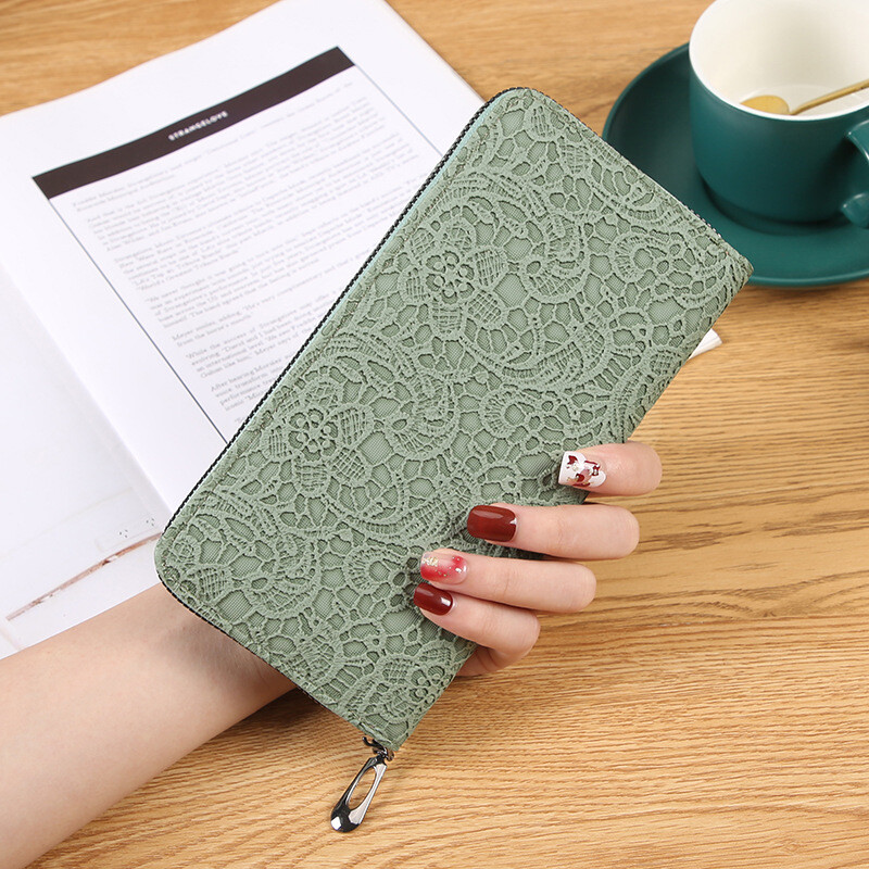 Új, határokon átnyúló trend, egyszínű, dombornyomott női egyhúzós pénztárca, PU cipzáras kis táskával és több kártyatartó rekesszel, női kézitáska raktáron