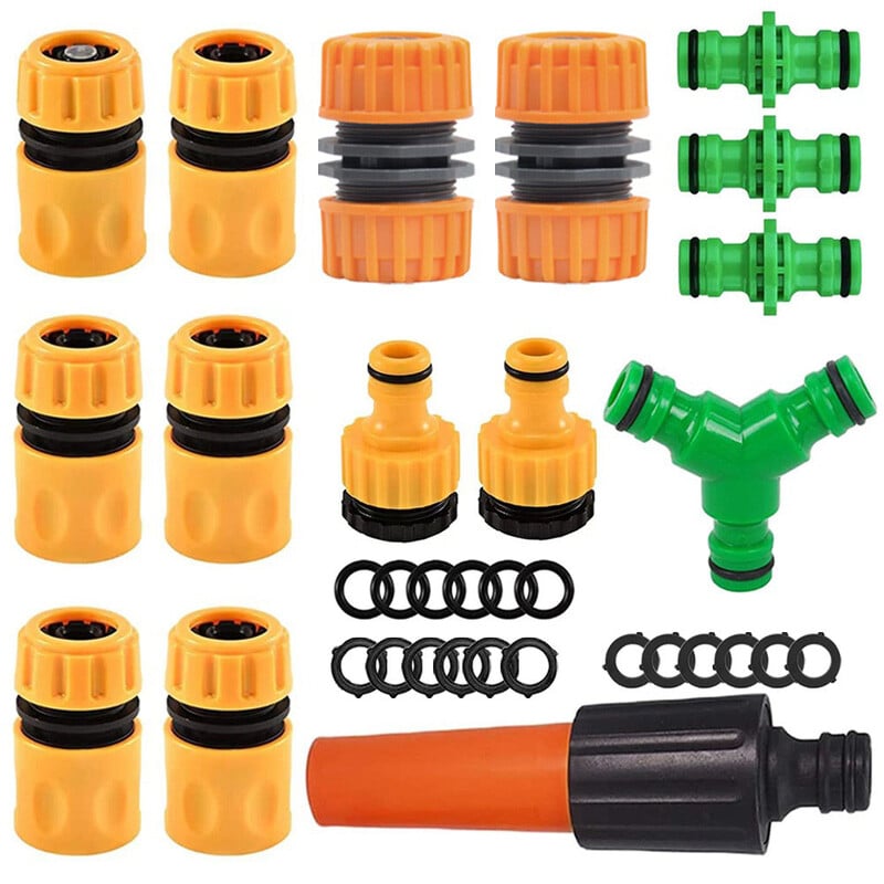 Kit de conectare rapidă transfrontalieră pentru conducte de apă din plastic în 4 puncte, accesorii pentru conectori rapizi pentru irigații în grădină