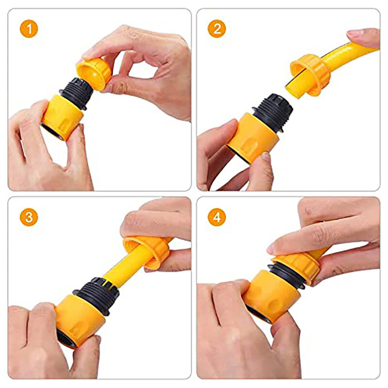 Naujas plastikinis 4 taškų vandens vamzdžių greito prijungimo rinkinys, sodo drėkinimo greito prijungimo priedai