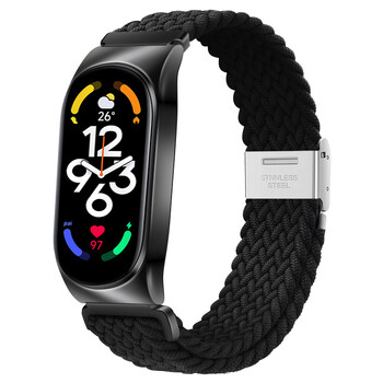 Κατάλληλο για Xiaomi Mi Band 8, νάιλον λουράκι, αντικαταστάσιμη αγκράφα με νάιλον λουράκι καρπού και ενσωματωμένο νάιλον λουράκι για Xiaomi Mi Band 5/6/7