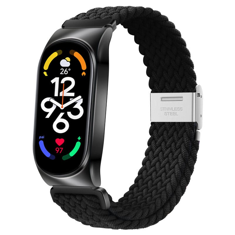 Piemērots Xiaomi Mi Band 8, neilona siksniņa, nomaināma sprādze ar neilona plaukstas siksniņu un iebūvēta neilona siksniņa Xiaomi Mi Band 5/6/7