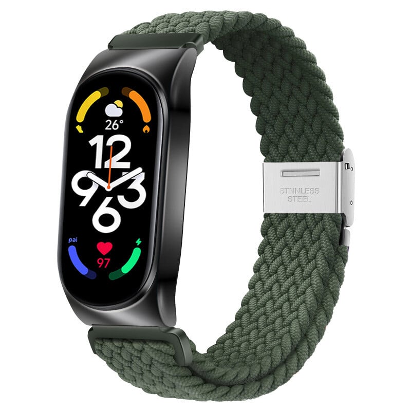 Tinka „Xiaomi Mi Band 8“, nailoninis dirželis, keičiama sagtis su nailoniniu riešo dirželiu ir įmontuotas nailoninis dirželis, skirtas „Xiaomi Mi Band 5/6/7“.