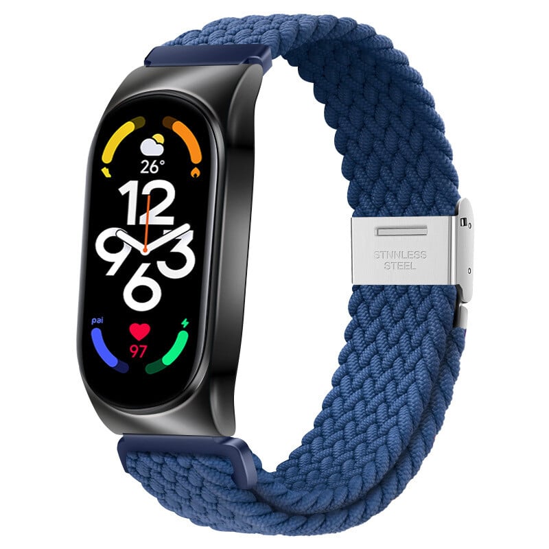 Tinka „Xiaomi Mi Band 8“, nailoninis dirželis, keičiama sagtis su nailoniniu riešo dirželiu ir įmontuotas nailoninis dirželis, skirtas „Xiaomi Mi Band 5/6/7“.