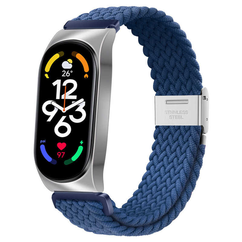 Tinka „Xiaomi Mi Band 8“, nailoninis dirželis, keičiama sagtis su nailoniniu riešo dirželiu ir įmontuotas nailoninis dirželis, skirtas „Xiaomi Mi Band 5/6/7“.