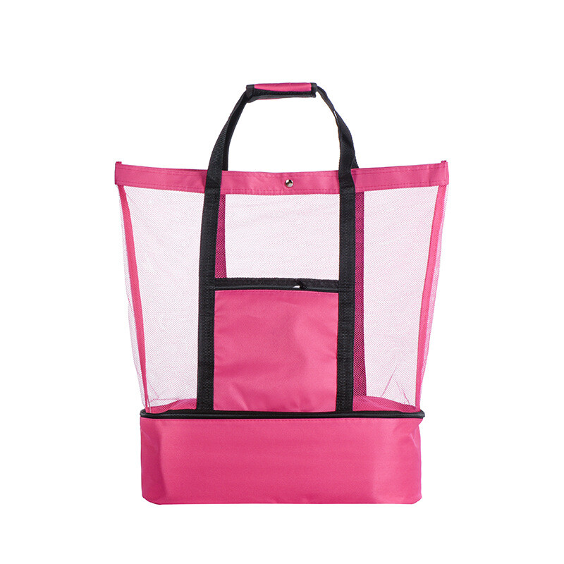Naujas nešiojamas vieno peties izoliacinis krepšys, dvigubo sluoksnio pikniko krepšys, ledo krepšys vyrams ir moterims, sportinis kelioninis daiktų laikymo krepšys su tinkleliu