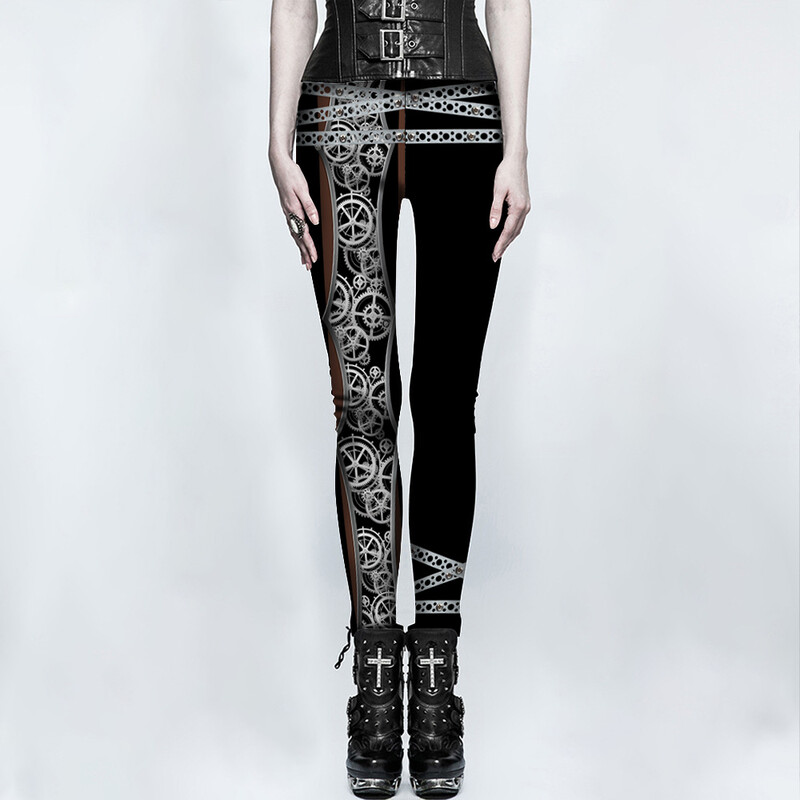 Naujos steampunk stiliaus europietiškos ir amerikietiškos jogos kelnės, greitai džiūstantys kelnaitės, tarpvalstybinė 3D skaitmeninė spauda, sportinės tamprės, fitneso kelnės