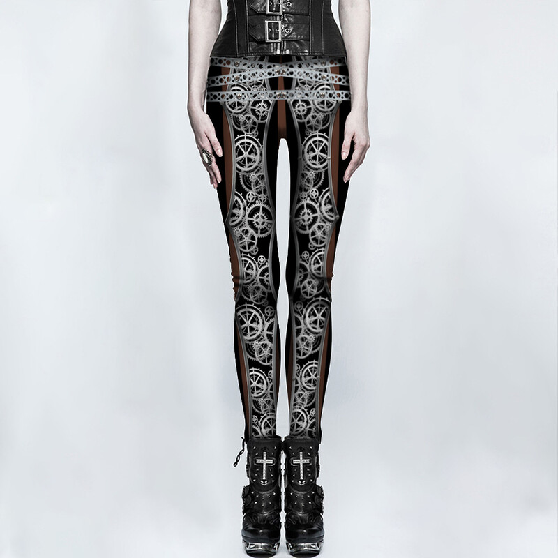 Naujos steampunk stiliaus europietiškos ir amerikietiškos jogos kelnės, greitai džiūstantys kelnaitės, tarpvalstybinė 3D skaitmeninė spauda, sportinės tamprės, fitneso kelnės