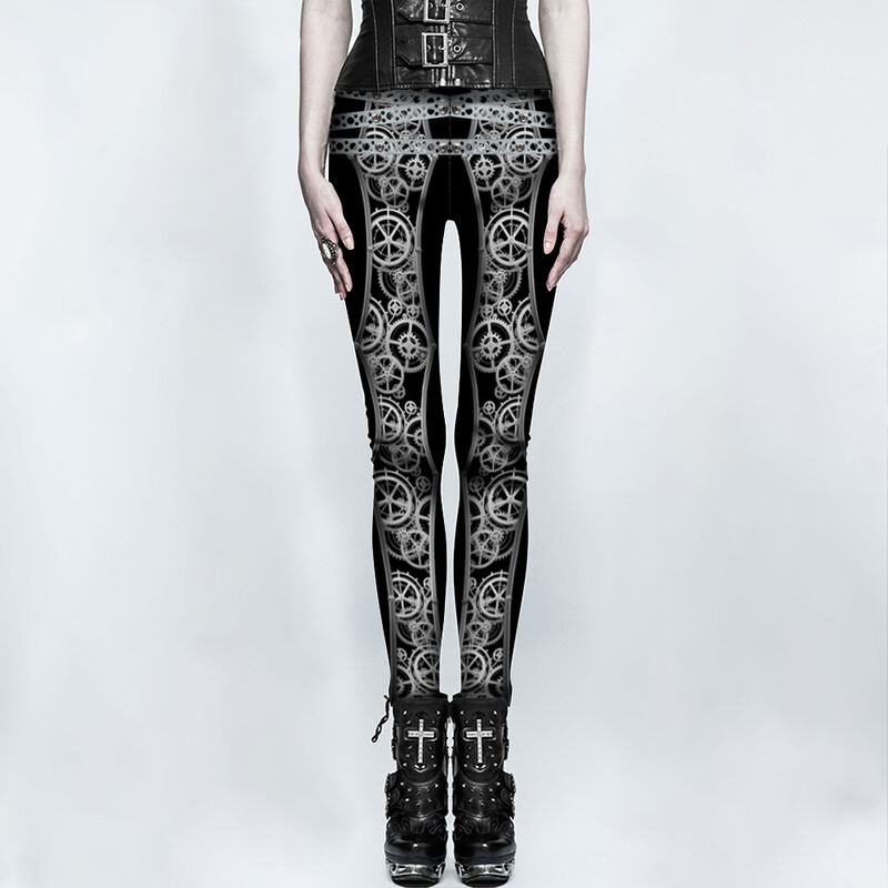 Naujos steampunk stiliaus europietiškos ir amerikietiškos jogos kelnės, greitai džiūstantys kelnaitės, tarpvalstybinė 3D skaitmeninė spauda, sportinės tamprės, fitneso kelnės