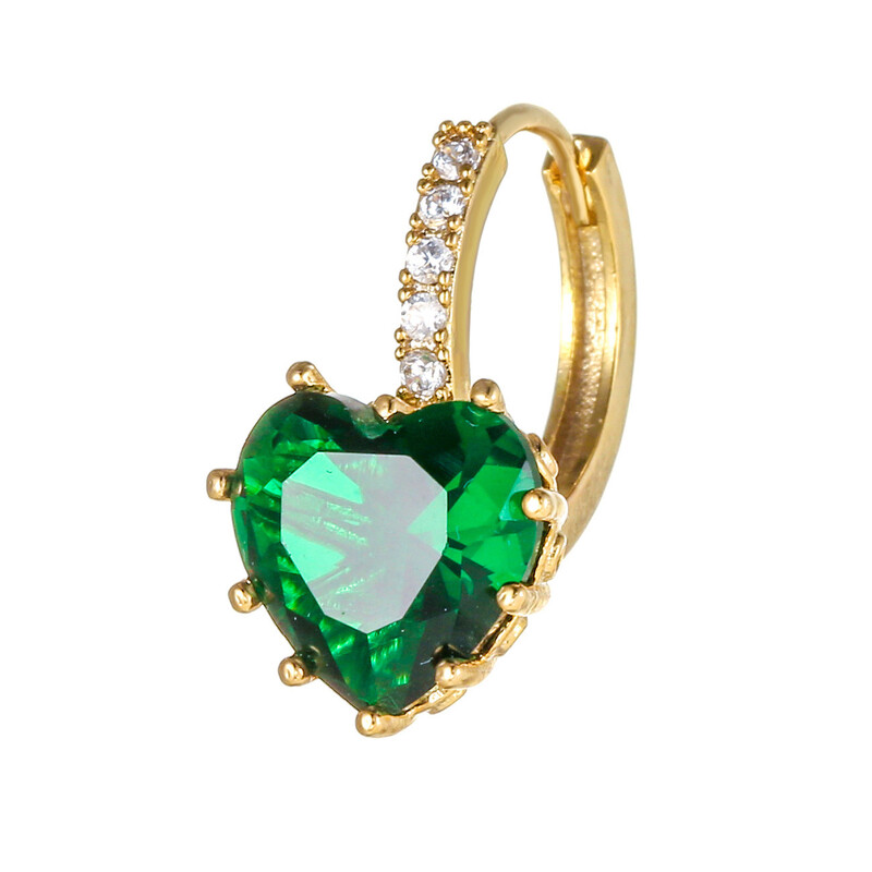 Korėjietiška naujųjų „meilės“ spalvos cirkonio auskarų versija, lengvas prabangus temperamentas, 18 karatų aukso spalvos išlaikymas, galvanizavimas, tarpvalstybinis stilius