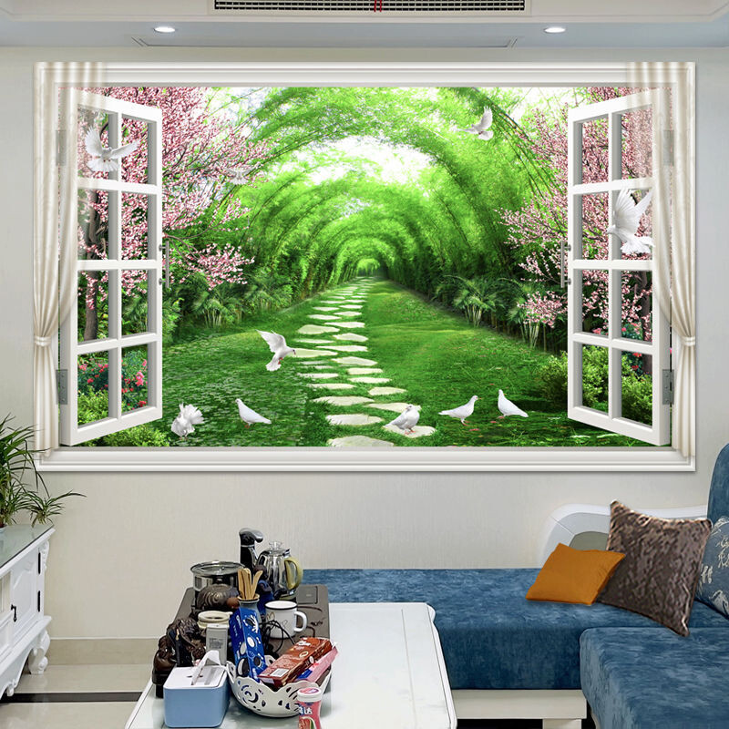 Ζωγραφική τοπίου, τρισδιάστατα αυτοκόλλητα, διακόσμηση τοπίου, ζωγραφική, προσομοίωση παραθύρου, υπνοδωμάτιο, σαλόνι, φόντο, τοίχος, εστιατόριο, αυτοκόλλητο, τοιχογραφία