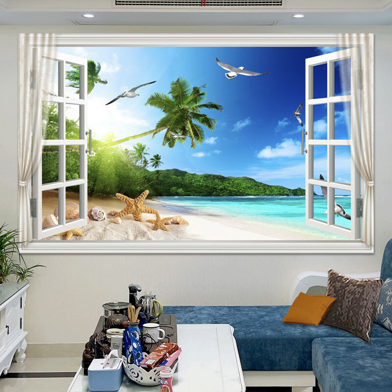 Ζωγραφική τοπίου, τρισδιάστατα αυτοκόλλητα, διακόσμηση τοπίου, ζωγραφική, προσομοίωση παραθύρου, υπνοδωμάτιο, σαλόνι, φόντο, τοίχος, εστιατόριο, αυτοκόλλητο, τοιχογραφία