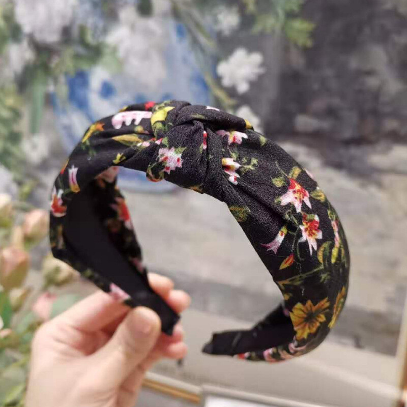 Νέα κομψή γυναικεία κορδέλα μαλλιών για όλες τις χώρες, ευέλικτα αξεσουάρ μαλλιών για εξωτερικούς χώρους με λουλουδάτα μοτίβα, χαριτωμένη κορδέλα μαλλιών με φαρδύ γείσο σε στυλ δάσους νεράιδων, κλιπ μαλλιών για γυναίκες