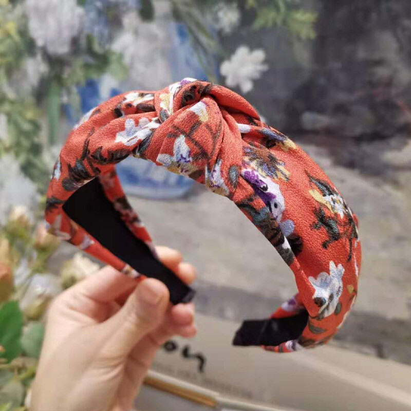 Νέα κομψή γυναικεία κορδέλα μαλλιών για όλες τις χώρες, ευέλικτα αξεσουάρ μαλλιών για εξωτερικούς χώρους με λουλουδάτα μοτίβα, χαριτωμένη κορδέλα μαλλιών με φαρδύ γείσο σε στυλ δάσους νεράιδων, κλιπ μαλλιών για γυναίκες