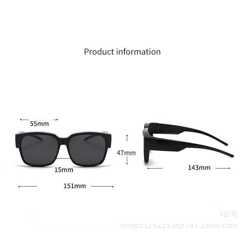 Saulesbriļļu komplekts tuvredzībai vīriešiem un sievietēm, polarizēts ar klipsi, UV aizsardzība, īpaši viegli ietvari tuvredzībai, īpaši izstrādāti braukšanai