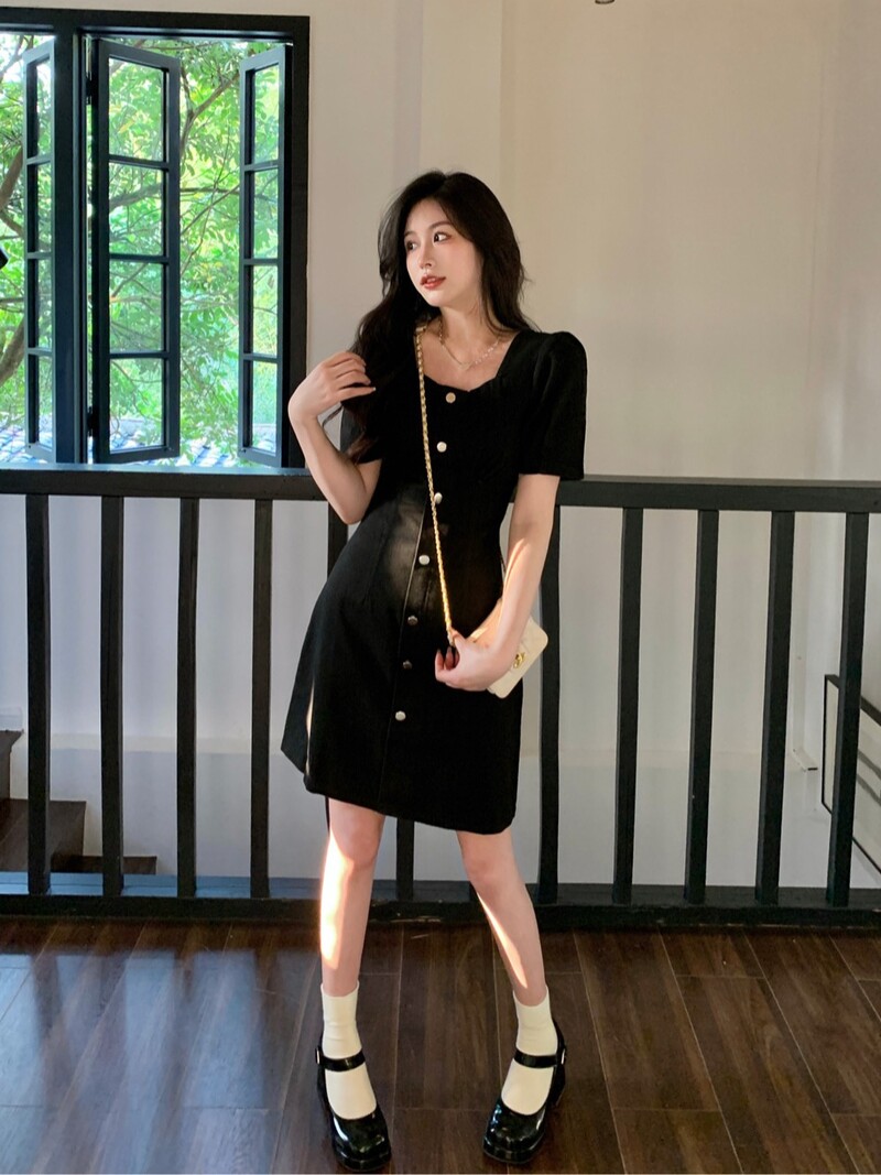 Καλοκαιρινό τζιν φόρεμα με μεγάλο μέγεθος, αλμυρό και γλυκό, χοντρό χιλιοστά, καλοκαιρινό, λεπτό ταμπεραμέντο, φούστα με φουσκωτά μανίκια