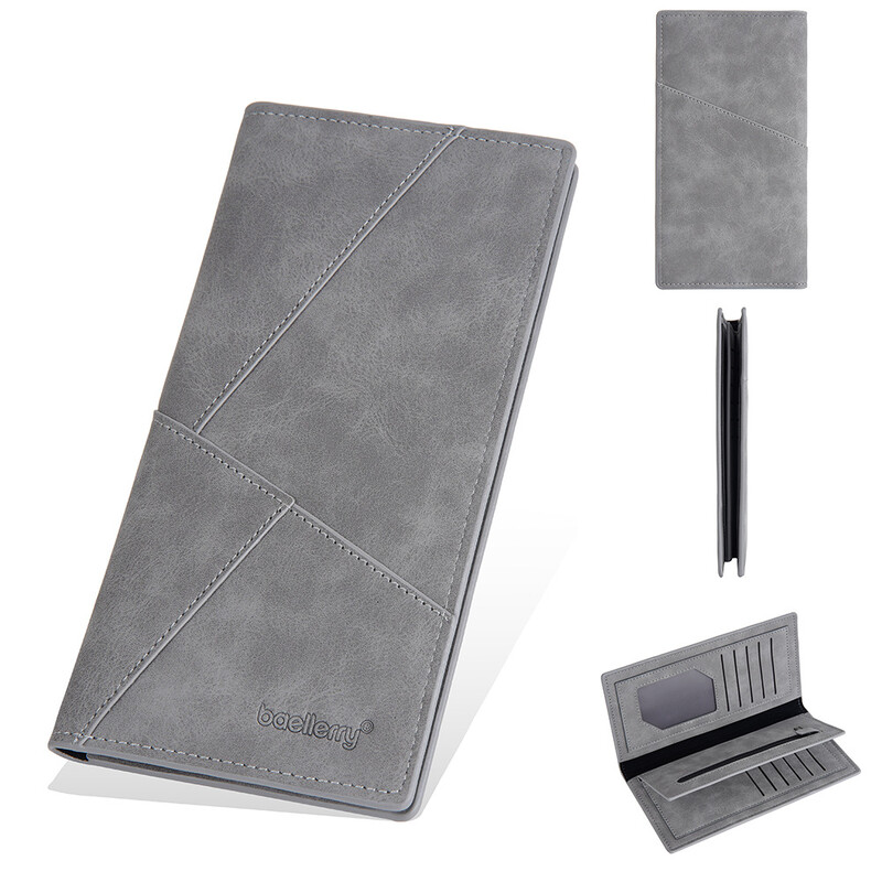 Πορτοφόλι Baellerry για άνδρες, Νέο μακρύ πορτοφόλι για άνδρες με φερμουάρ, υποδοχές καρτών, τσάντα για νέους, τσαντάκι