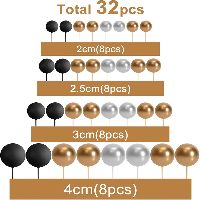 32 miniõhupalli, tordikaunistuste pallid, kunstpallid, torditiketid, aastapäevad, lõpetamised, isetegemise küpsetamise kaunistused