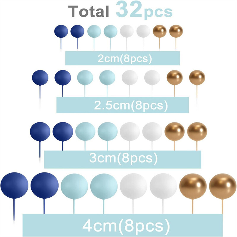 32 miniõhupalli, tordikaunistuste pallid, kunstpallid, torditiketid, aastapäevad, lõpetamised, isetegemise küpsetamise kaunistused