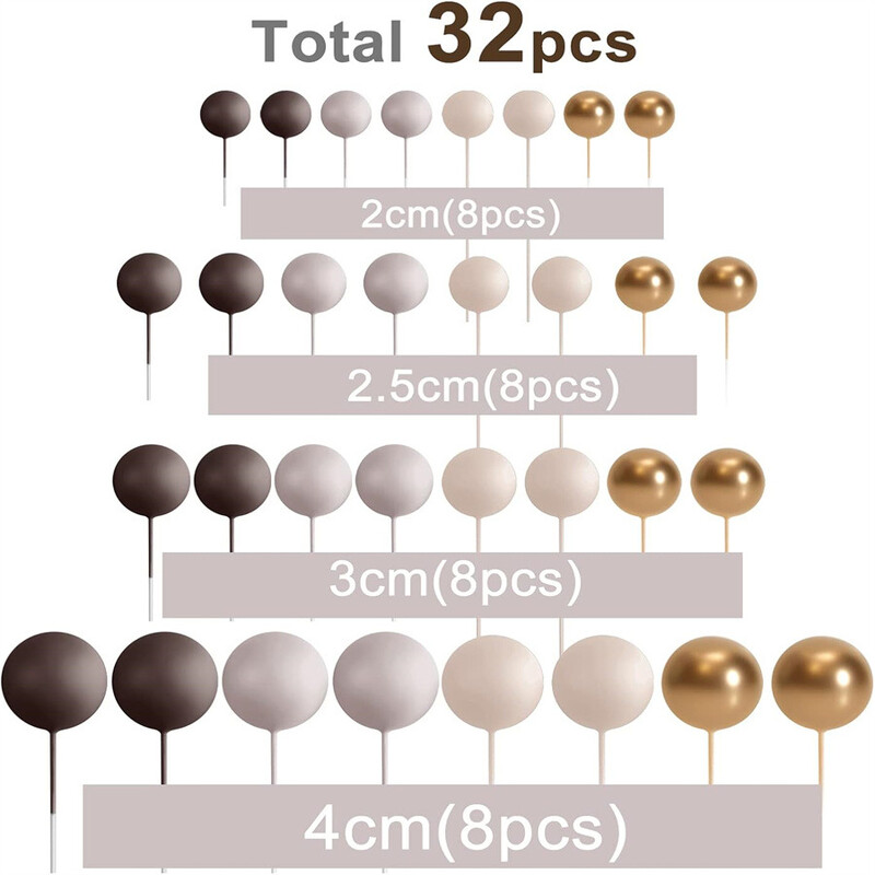 32 miniõhupalli, tordikaunistuste pallid, kunstpallid, torditiketid, aastapäevad, lõpetamised, isetegemise küpsetamise kaunistused