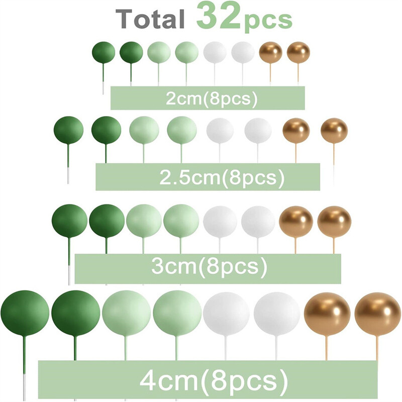 32 miniõhupalli, tordikaunistuste pallid, kunstpallid, torditiketid, aastapäevad, lõpetamised, isetegemise küpsetamise kaunistused