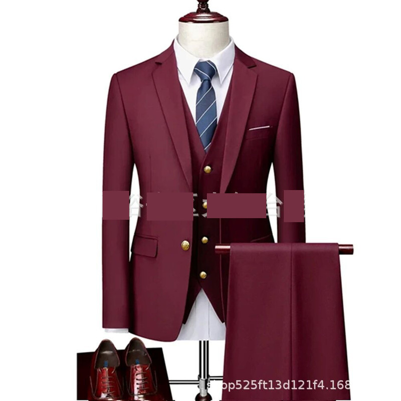 2025 Afričko prekogranično vanjskotrgovinsko odijelo od tri dijela, muško odijelo, uski vjenčani ples, muško odijelo, haljina mladoženje