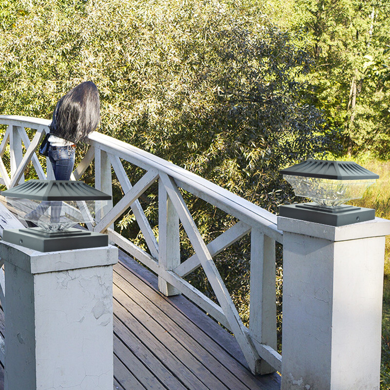 Ηλιακή λάμπα στήλης, διασυνοριακή εξωτερική οικιακή αδιάβροχη λάμπα τοίχου ευρωπαϊκού τύπου, στήλη βίλας, διπλή λάμπα κήπου