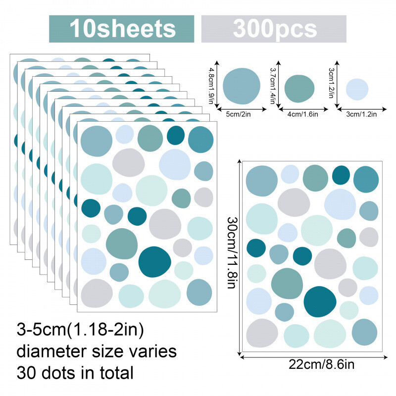 Μποέμ στυλ, πολύχρωμα αυτοκόλλητα τοίχου με βούλες, ακανόνιστα, αυτοκόλλητα, διακόσμηση τοίχου για νηπιαγωγείο, αυτοκόλλητα τοίχου για παιδικό δωμάτιο