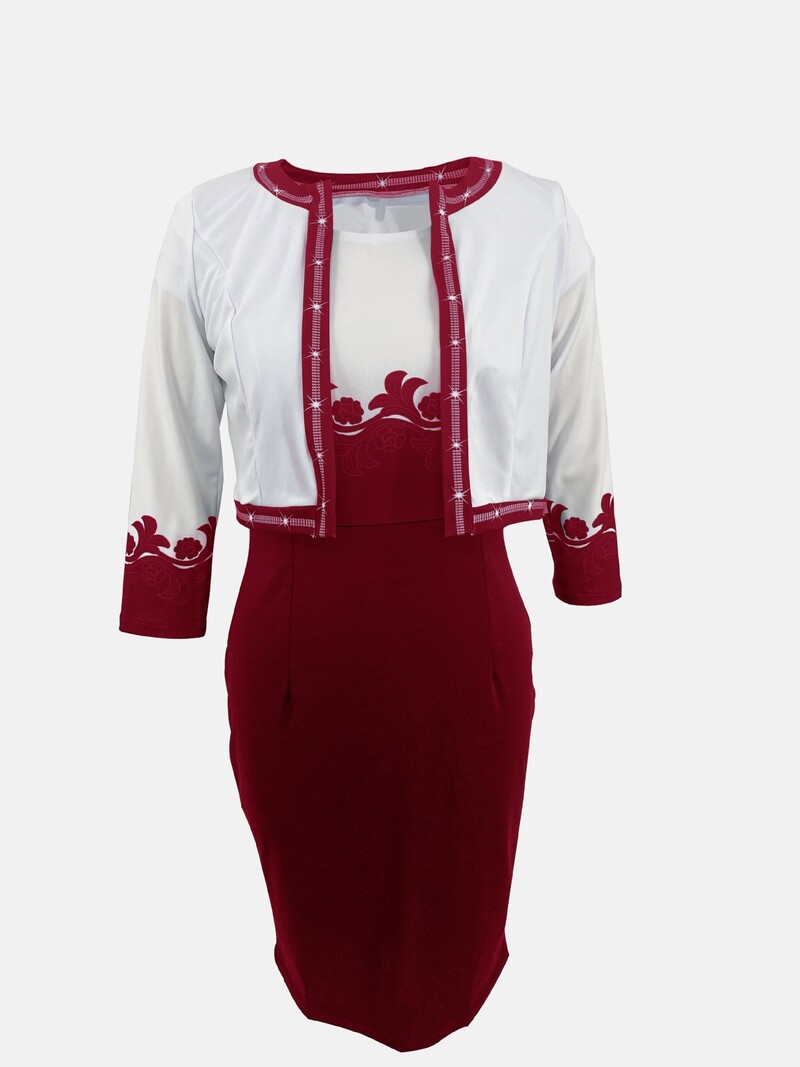 Ευρωπαϊκό και αμερικανικό σετ δύο τεμαχίων με διασυνοριακό σχέδιο, φούστα και χιπ, με μοντέρνο τύπωμα και σχέδιο