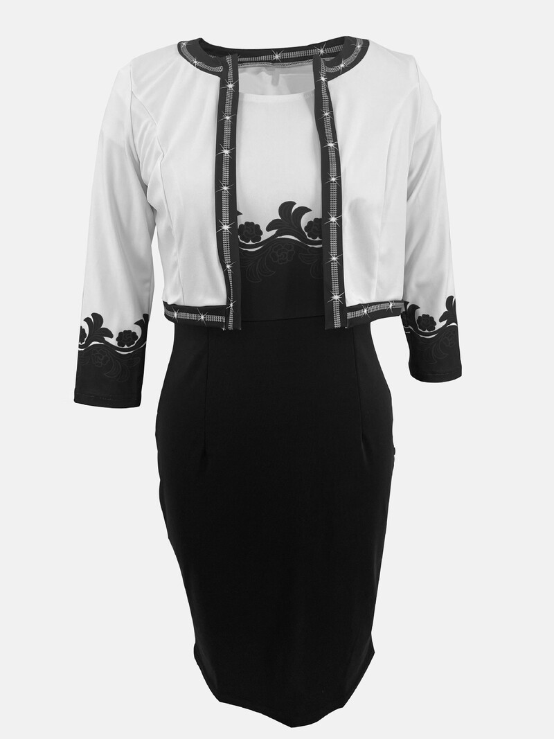 Ευρωπαϊκό και αμερικανικό σετ δύο τεμαχίων με διασυνοριακό σχέδιο, φούστα και χιπ, με μοντέρνο τύπωμα και σχέδιο