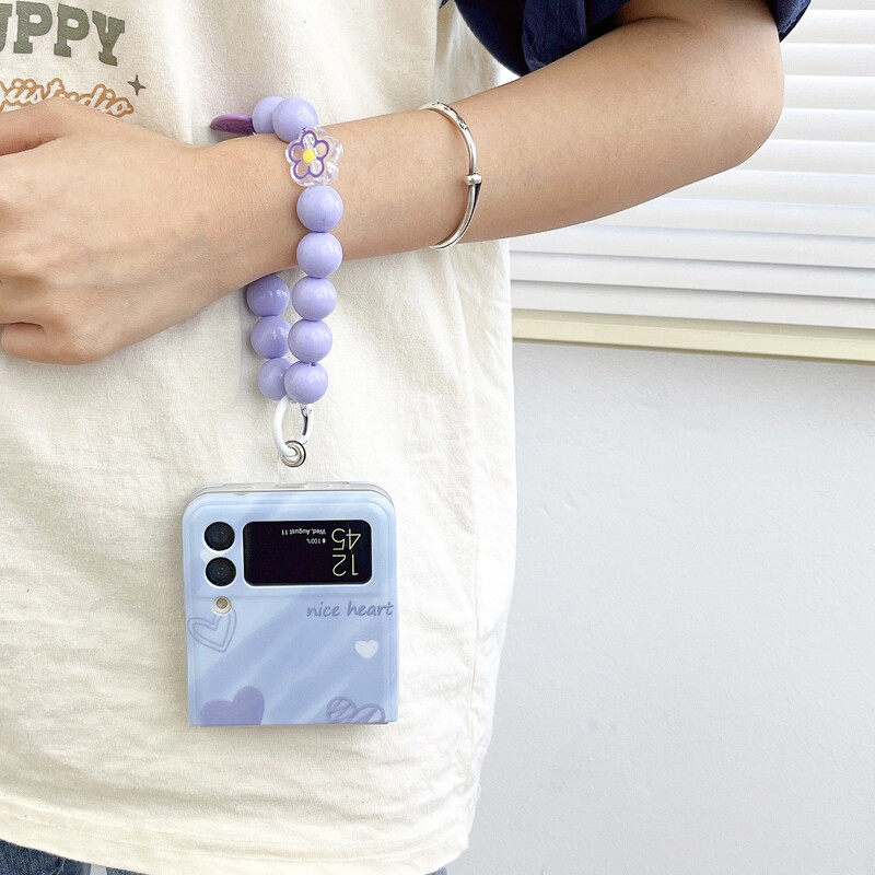 Μια απλή μπλε ελαιογραφία με μια καρδιά, κατάλληλη για τη θήκη κινητού τηλεφώνου Samsung Galaxy Z Flip3, την πτυσσόμενη οθόνη και την προστατευτική θήκη Oppo.