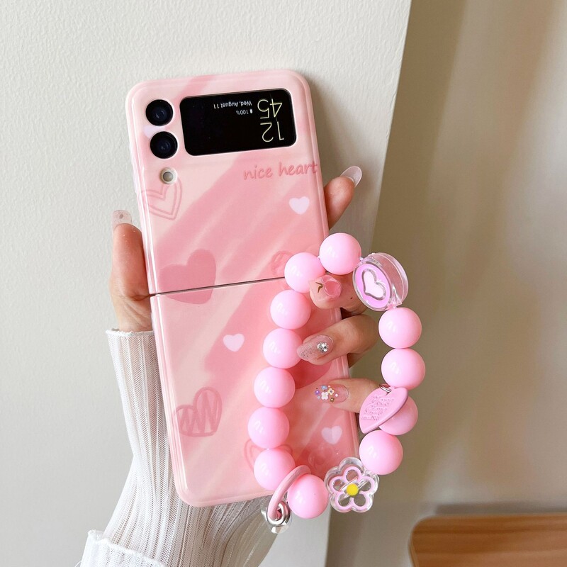 Μια απλή μπλε ελαιογραφία με μια καρδιά, κατάλληλη για τη θήκη κινητού τηλεφώνου Samsung Galaxy Z Flip3, την πτυσσόμενη οθόνη και την προστατευτική θήκη Oppo.