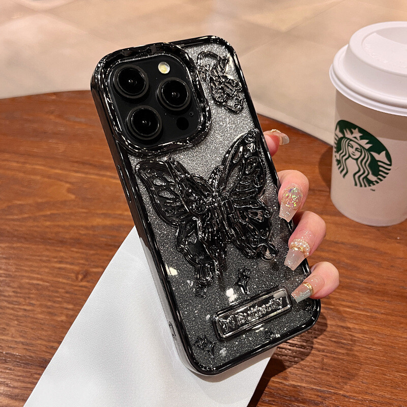 Nähtamatu liblikklamber, mis sobib Apple 16Promax mobiiltelefoni ümbrisele, uus IP14 gradient-särav 12 silikoon 13 naistele