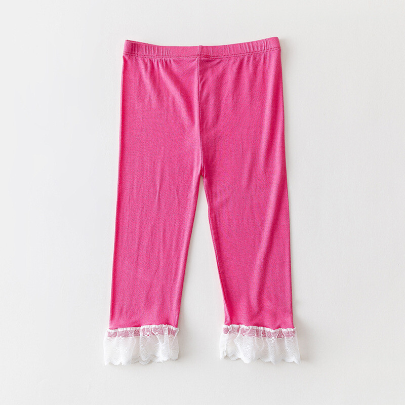 Vaikiški drabužiai 2024 m. vasaros nėriniuotos nėriniuotos nėriniuotos modalinės vaikiškos septynių taškų tamprės mergaitėms penkių taškų pėdkelnės urmu