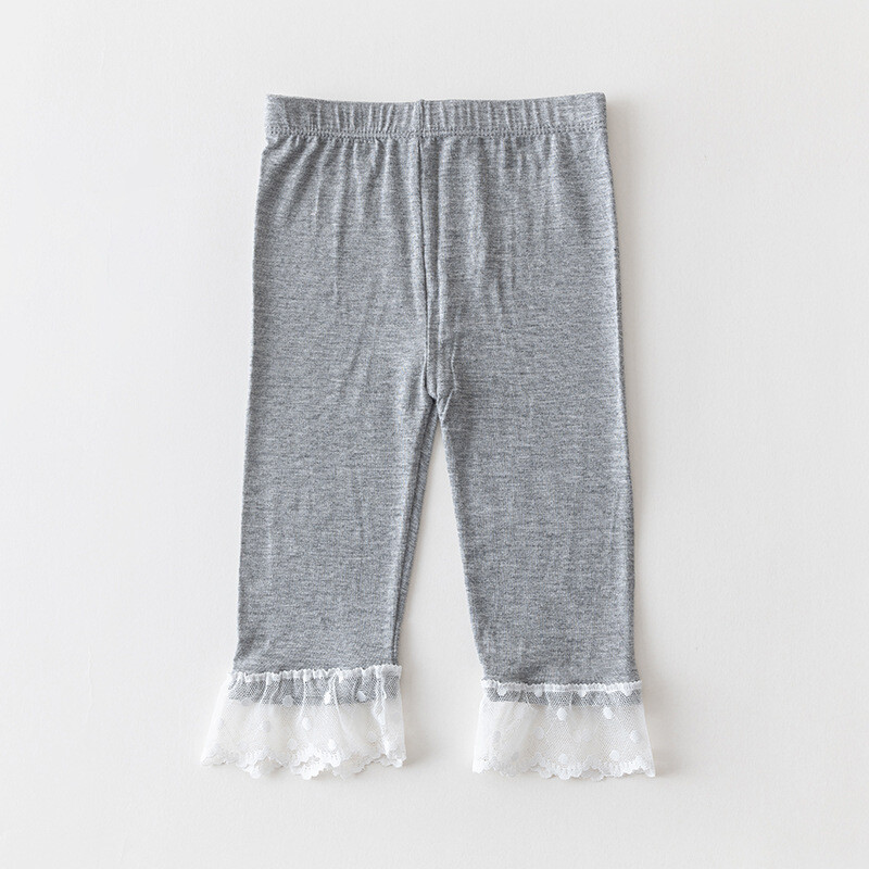 Vaikiški drabužiai 2024 m. vasaros nėriniuotos nėriniuotos nėriniuotos modalinės vaikiškos septynių taškų tamprės mergaitėms penkių taškų pėdkelnės urmu