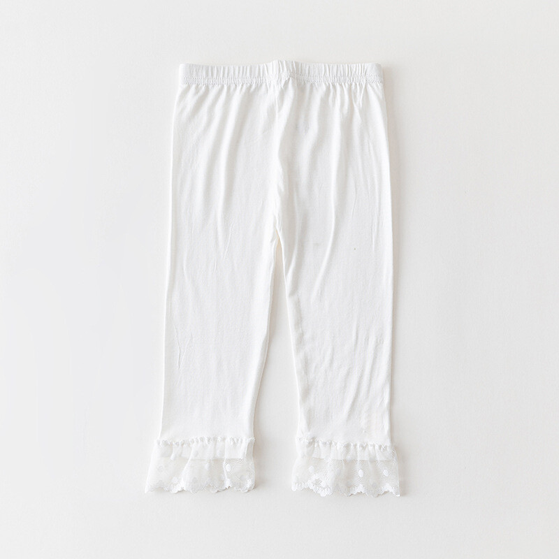 Vaikiški drabužiai 2024 m. vasaros nėriniuotos nėriniuotos nėriniuotos modalinės vaikiškos septynių taškų tamprės mergaitėms penkių taškų pėdkelnės urmu